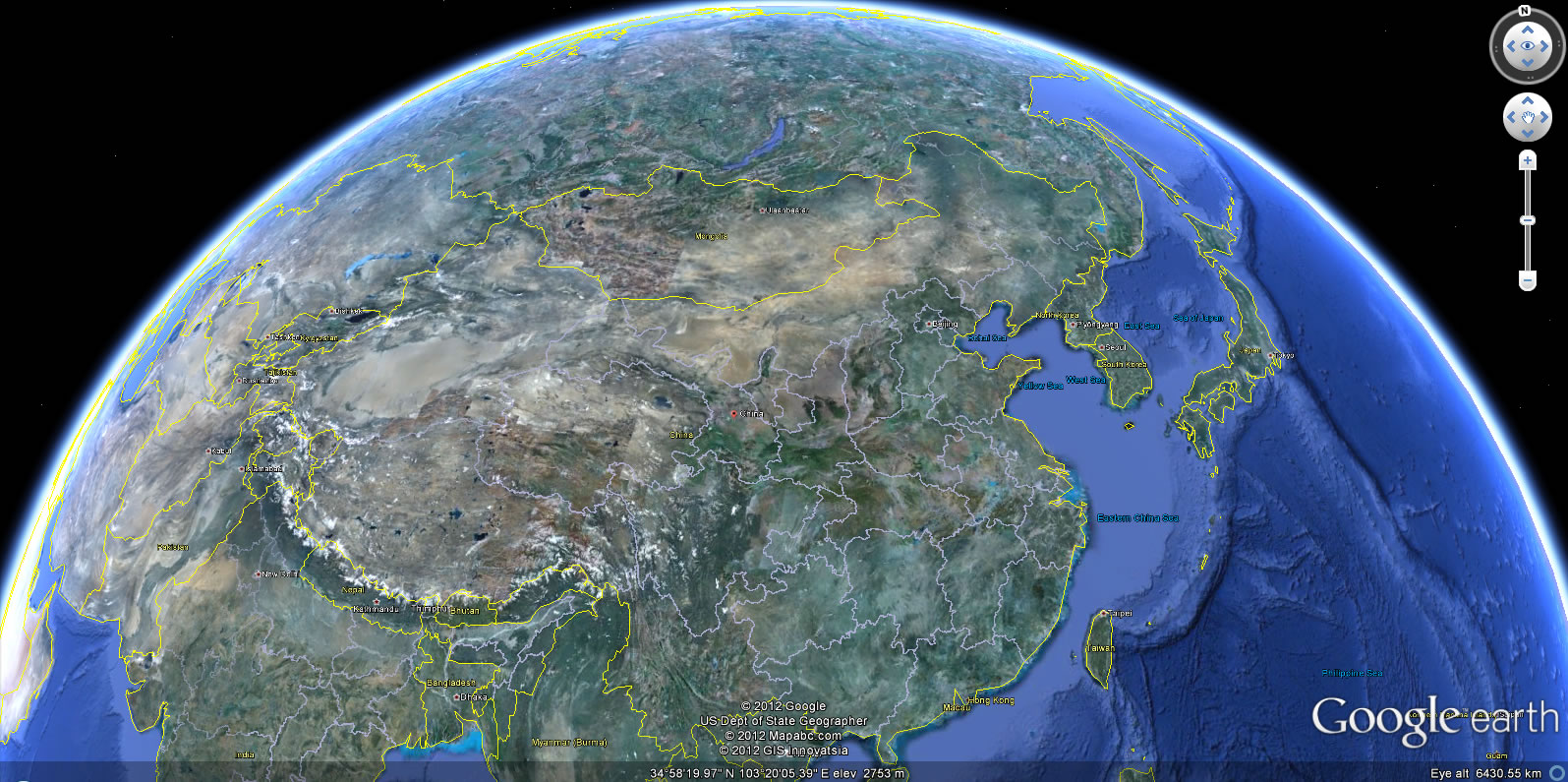 chine terre carte